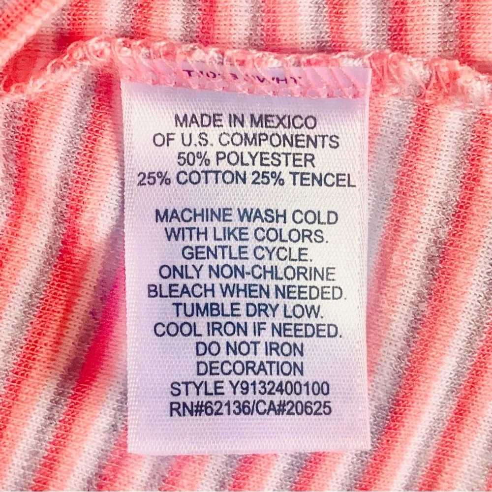 GUESS JEANS Lacey Straps & Trim. Tank is Pink/Peach/White Stripes (Small) *NEW🩷*